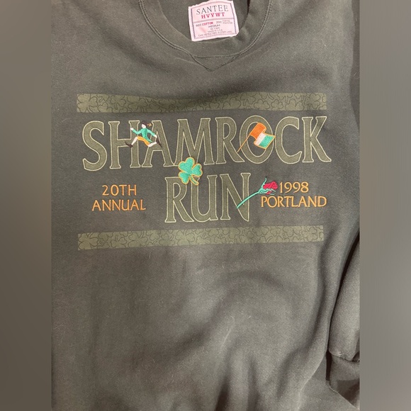 Vintage 90s Shamrock run portland Crewneck Sweatshirt Pullover Jumper medium EUC - Picture 4 of 5